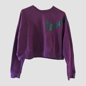 Purple Nike Cropped Sweatshirt